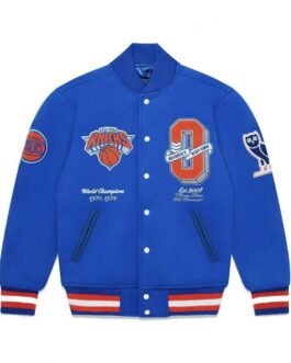 OVO NY Knicks Varsity Blue Wool Jacket