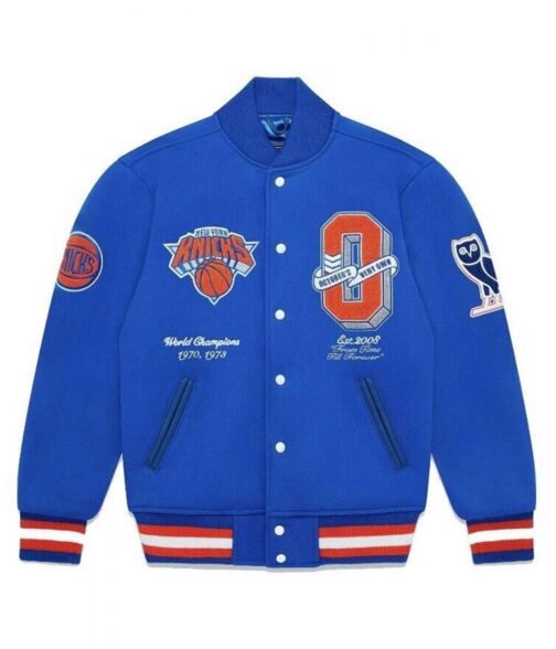 OVO NY Knicks Varsity Blue Wool Jacket