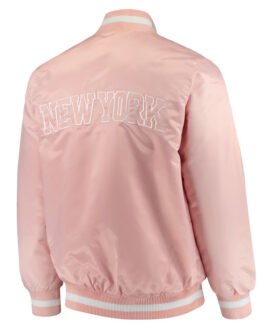 NY Knicks Pink Satin Jacket