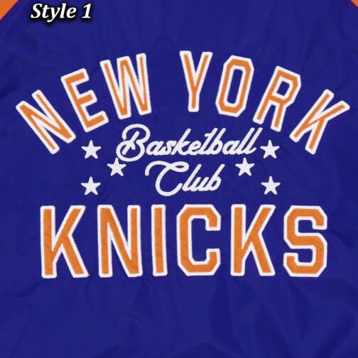 New York Knicks Royal and Orange Throwback Jacket - Image 5