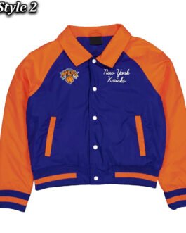 New York Knicks Royal and Orange Throwback Jacket