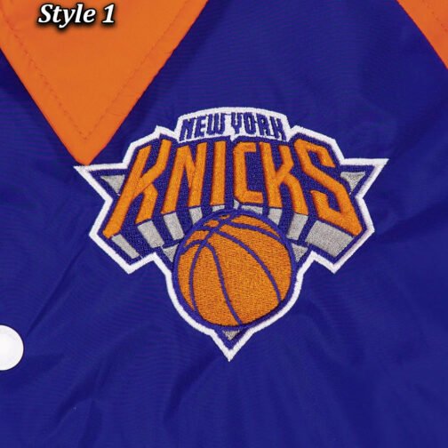 New York Knicks Royal and Orange Throwback Jacket - Image 6