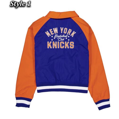 New York Knicks Royal and Orange Throwback Jacket - Image 3