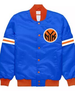 NY Knicks Striped Bomber Jacket