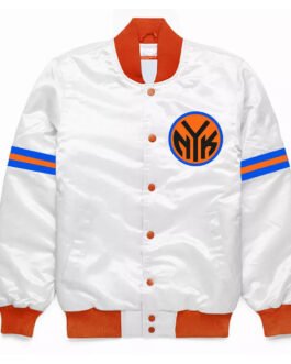 NY Knicks Striped Bomber Jacket
