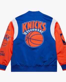 NY Knicks Team Origins Royal Satin Jacket