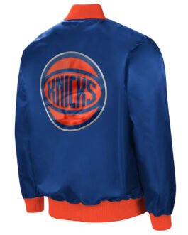 NY Knicks The Ambassador Blue Satin Jacket