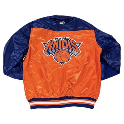 The Tradition II Team NY Knicks Orange/Blue Satin Jacket - Image 4