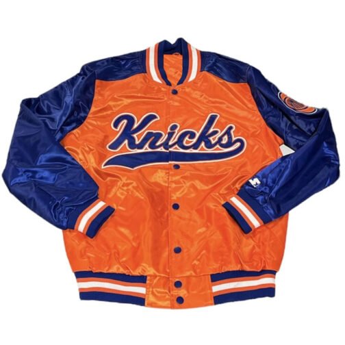 The Tradition II Team NY Knicks Orange/Blue Satin Jacket - Image 3