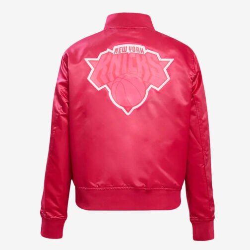 New York Knicks Triple Pink Satin Jacket - Image 2