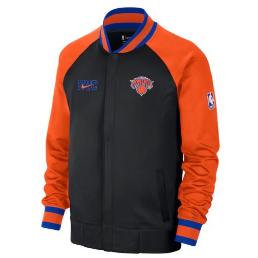 NY Knicks Showtime Varsity Black and Blue Jacket - Image 2