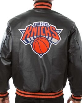 New York Knicks Varsity Black Leather Jacket