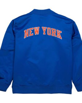 New York Knicks Vintage Logo Royal Lightweight Satin Jacket