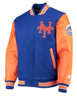 NY Mets 35th Anniversary Royal and Orange Varsity Jacket