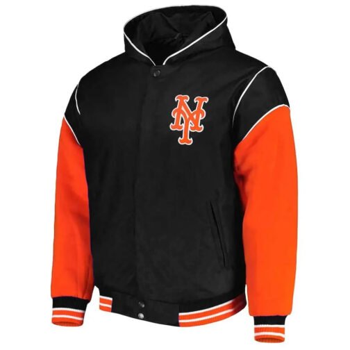 NY Mets Royal and Orange Hoodie Jacket - Image 2