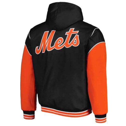 NY Mets Royal and Orange Hoodie Jacket - Image 4