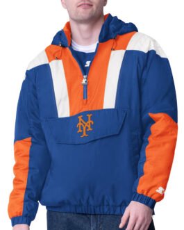 Royal NY Mets Charger Half-Zip Pullover Jacket