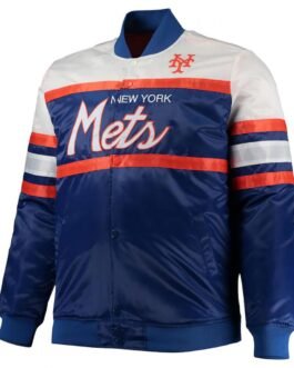 Coaches NY Mets Satin Royal Blue and White Jacket