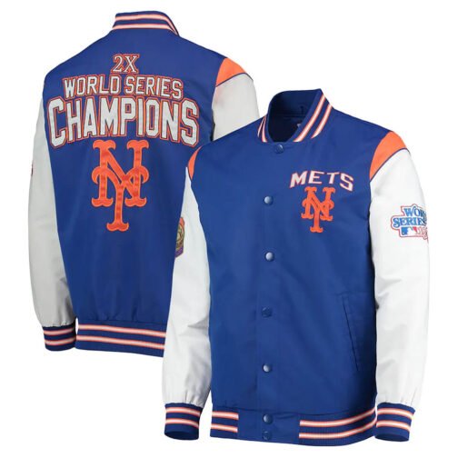 NY Mets Commemorative Royal and Orange Jacket - Image 3