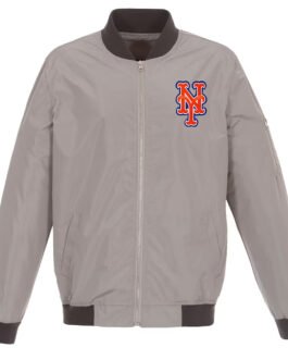 Royal/Grey NY Mets Nylon Bomber Jacket