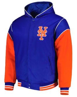 NY Mets Royal and Orange Hoodie Jacket