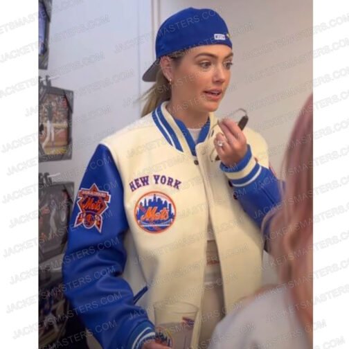 New York Mets Kate Upton Varsity Jacket - Image 5