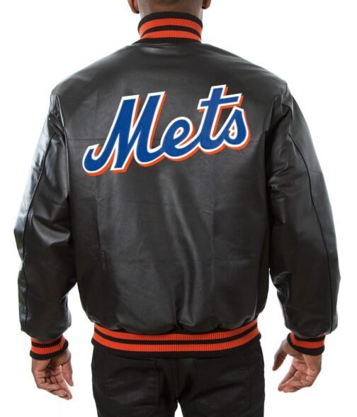 New York Mets Letterman Leather Jacket - Image 4