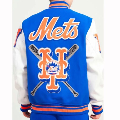 Varsity New York Mets Mash Up Royal Blue/White Jacket - Image 2
