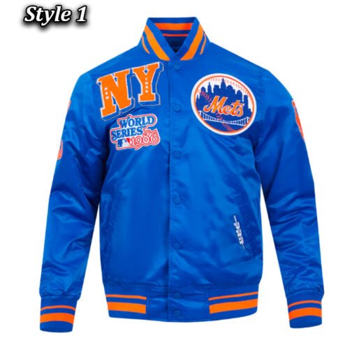 NY Mets Mashup Classic Rib Satin Jacket