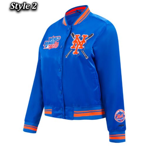 NY Mets Mashup Classic Rib Satin Jacket - Image 6