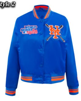 NY Mets Mashup Classic Rib Satin Jacket