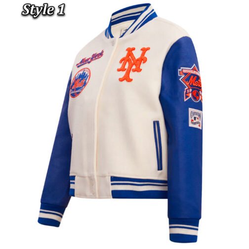 Retro Classic Rib New York Mets Varsity Jacket - Image 5