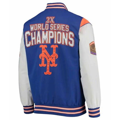NY Mets Commemorative Royal and Orange Jacket - Image 2