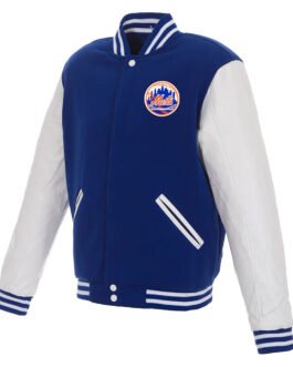 Varsity NY Mets Royal Blue and White Jacket