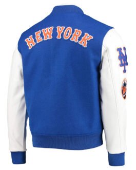 New York Mets Letterman Blue and White Jacket