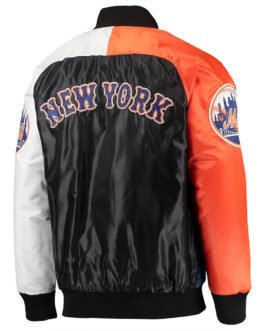 Royal/Orange NY Mets Raglan Full-Snap Satin Jacket