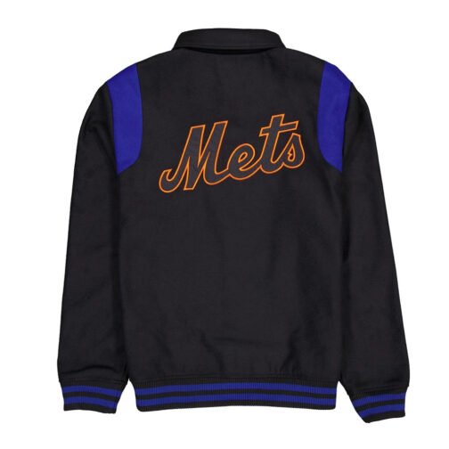 New York Mets Sport Night Teddy Varsity Jacket - Image 2