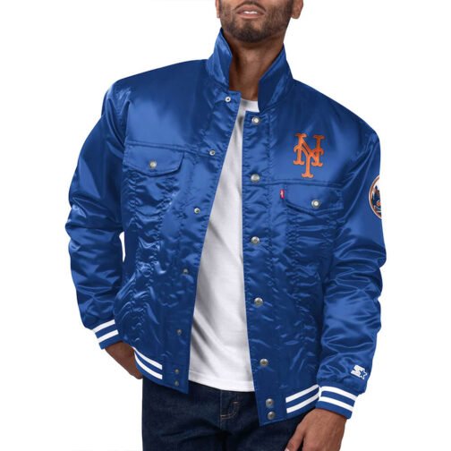 New York Mets Royal Silver Tab Trucker Jacket