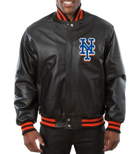 New York Mets Letterman Leather Jacket - Image 2