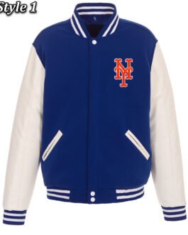 NY Mets Royal and White Varsity Jacket