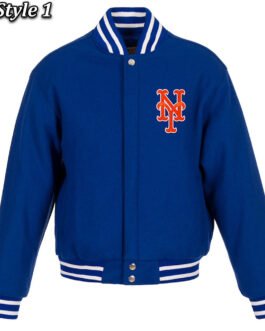 NY York Mets Royal All Wool Varsity Jacket