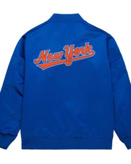New York Mets Vintage Logo Royal Lightweight Satin Jacket