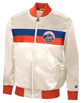 Starter NY Mets White Satin Jacket