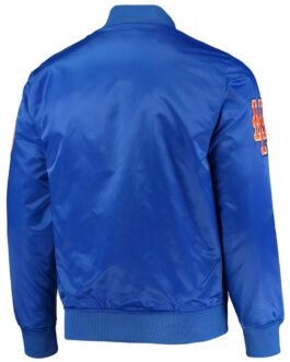 New York Mets Full-Snap Royal Blue Satin Jacket