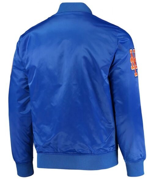 New York Mets Full-Snap Royal Blue Satin Jacket - Image 2