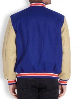 Men’s New York Knicks Blue Letterman Jacket