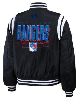 New York Rangers Black Bomber Full-Zip Jacket