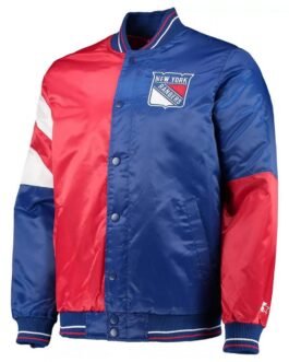 NY Rangers The Leader Blue and Red Full-Snap Jacket