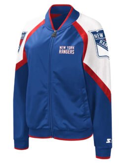 NY Rangers Track Blue and White Jacket
