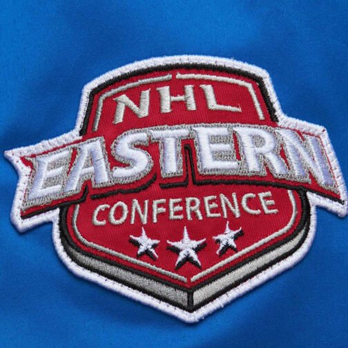 NY Rangers Current Logo Royal Bomber Satin Jacket - Image 5